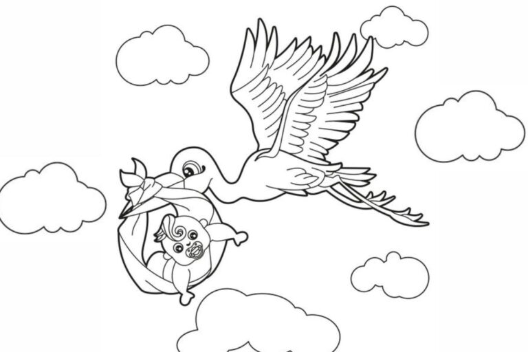 Desenhos de Cegonha Para Pintar: Divirta-se Colorindo