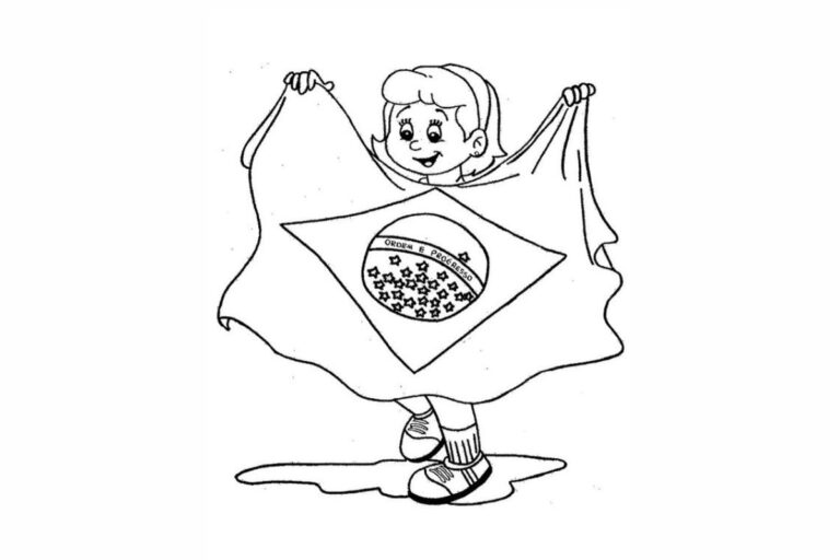 Desenhos do dia da Bandeira Para Colorir: Vamos Pintar