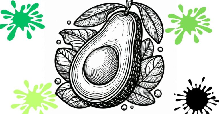 Deixe Seu Dia Mais Verde: Desenho De Abacate Para Colorir
