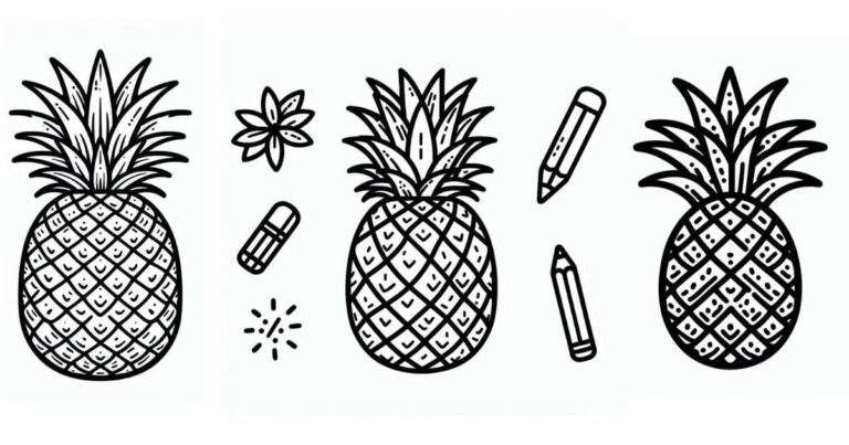 Sabor Tropical no Papel: Desenho de Abacaxi para Colorir