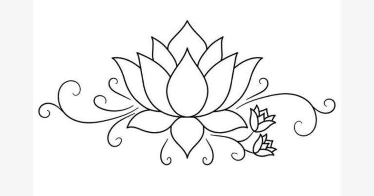 Harmonia em Cada Traço: Desenho Flor de Lótus Para Colorir