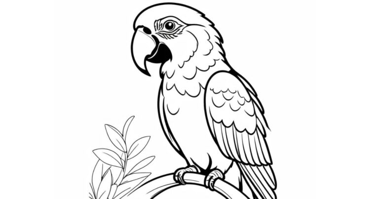 Asas da Imaginação: Desenho de Arara para Imprimir e Colorir