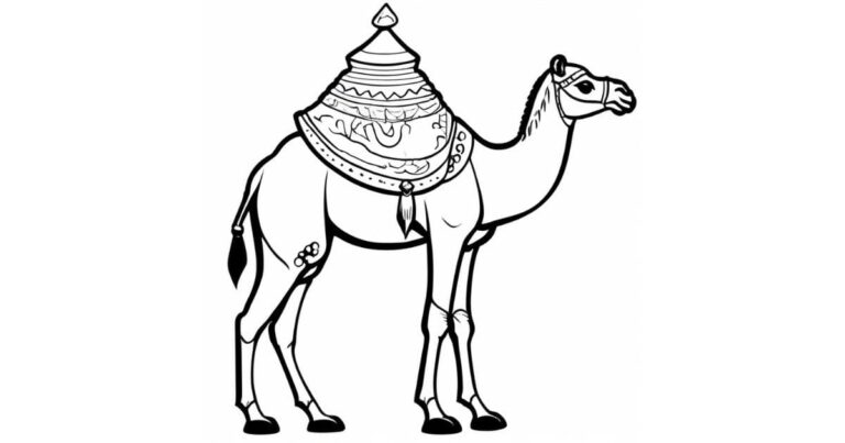 Aventura no Deserto: Desenho de Camelo para Imprimir e Colorir