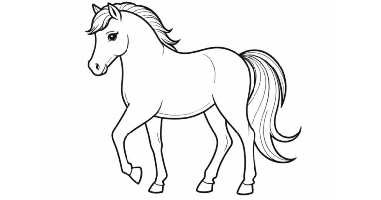 Crina Colorida: Desenho de Pônei para Imprimir e Colorir