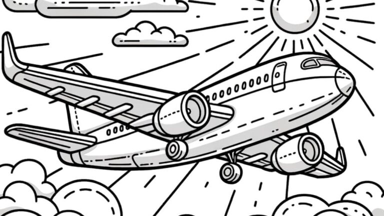 Desenho de Avião para Imprimir e Colorir: Uma Viagem Criativa