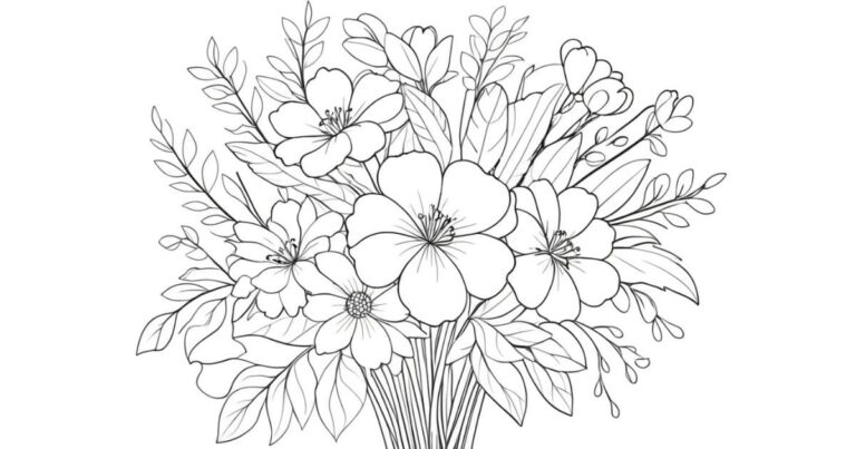 Transforme Seu Dia com Desenho de Buquê de Flores para Colorir