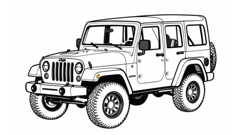 Desenho de Jipe para Colorir: Uma Aventura em Seu Papel!