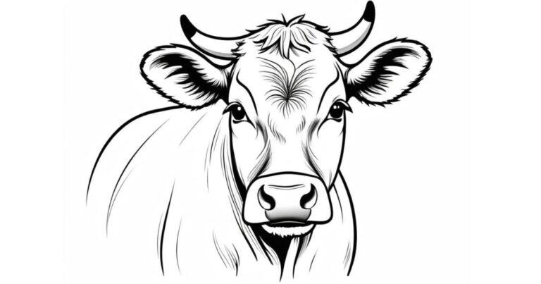 Desenho de Vaca para Colorir: Diversão no Pasto