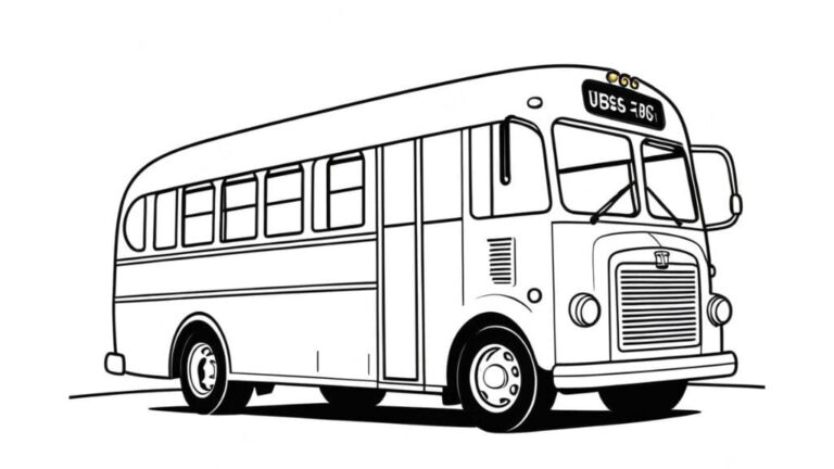 Conheça Encantadores Desenhos de Ônibus para Colorir