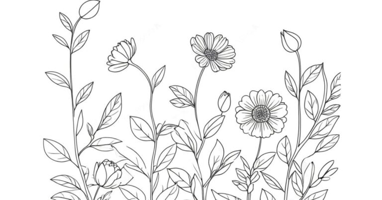 Desenho de Ramos de Flores para Colorir: Inspire-se e Divirta-se