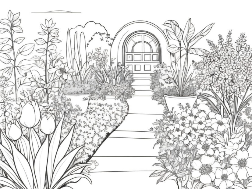 Jornada Relaxante e Criativa: Desenhos de Jardim para Colorir