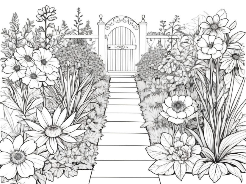 Jornada Relaxante e Criativa: Desenhos de Jardim para Colorir