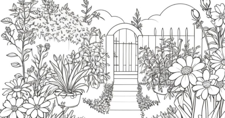Jornada Relaxante e Criativa: Desenhos de Jardim para Colorir