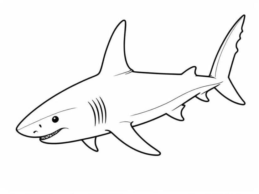Mergulhe na Diversão com Desenhos de Tubarão para Colorir!
