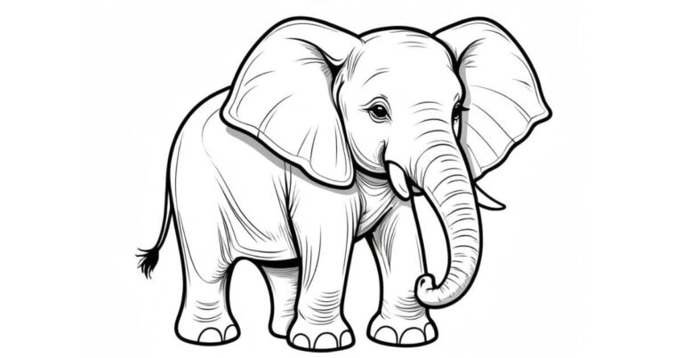 Uma Aventura Artística: Desenho de Elefante para Colorir
