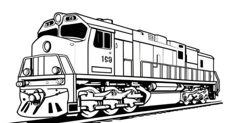 Trilhos da Imaginação: Desenho de Locomotiva para Colorir