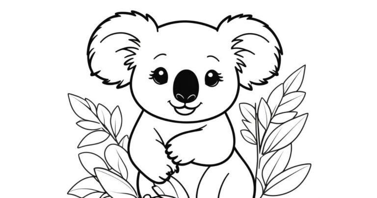 O mundo encantador do desenho de coala para colorir em papel