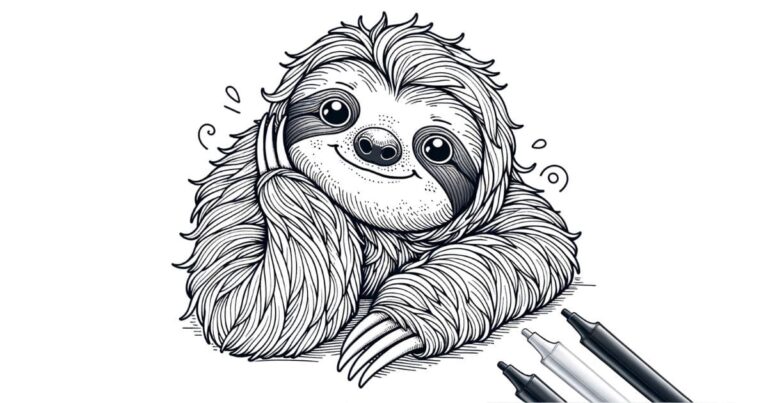 Como fazer um desenho do bicho preguiça para colorir