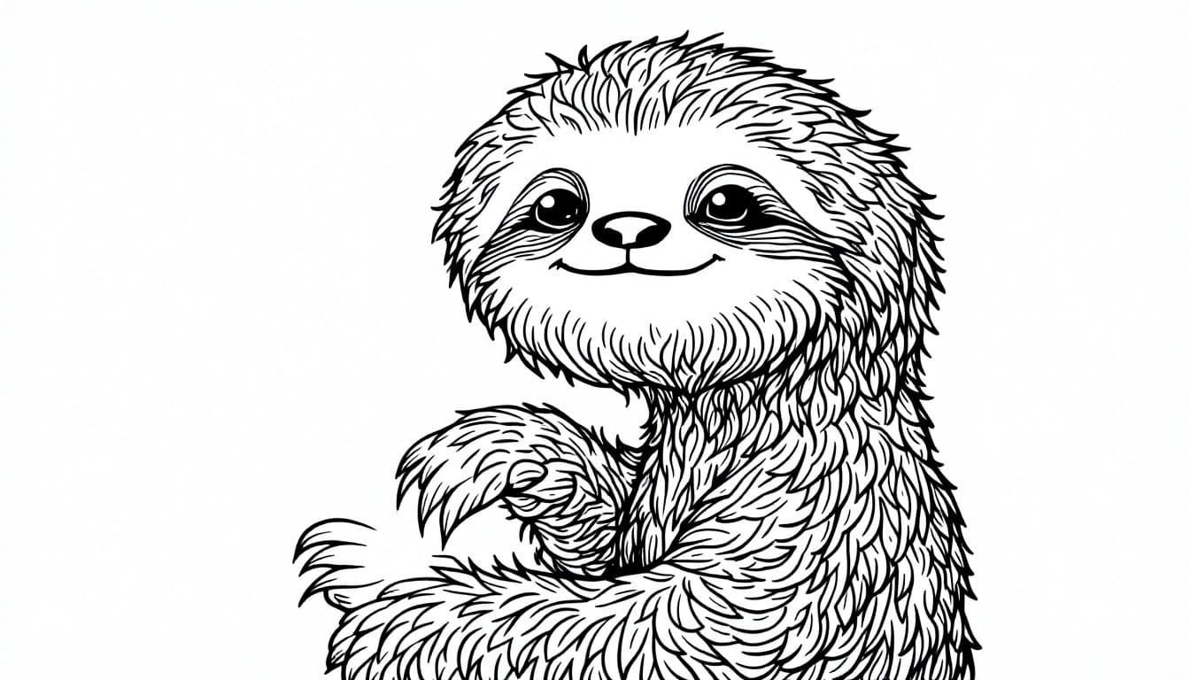 Como fazer um desenho do bicho preguiça para colorir
