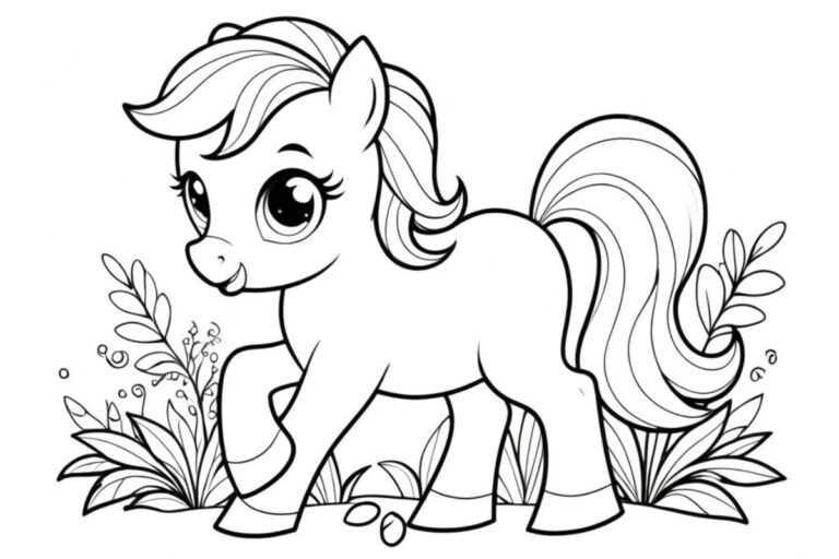 Desenho de pónei para colorir: 8 modelos encantadores que vão encantar