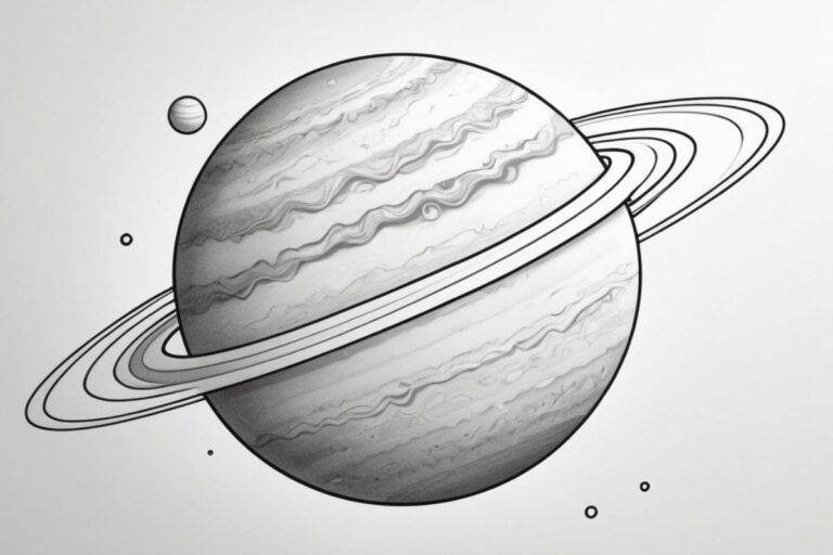 Explore o gigante gasoso: desenho do planeta Júpiter para colorir