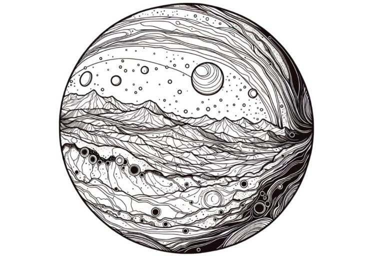 Desenho do planeta marte para colorir: uma viagem intergaláctica