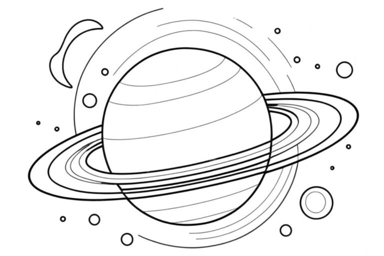 Desenho do planeta Saturno para colorir: uma viagem pelos anéis