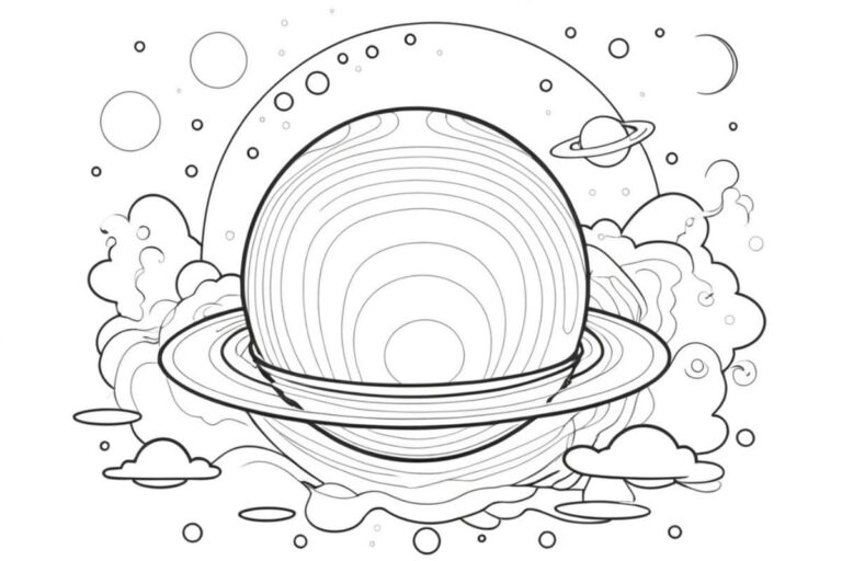 Netuno em linhas: desenho de um planeta  fascinante