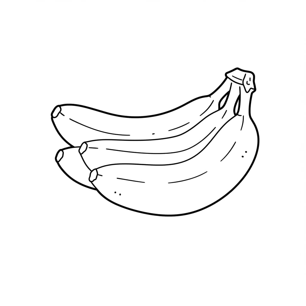 Desenho de um cacho de bananas para colorir.