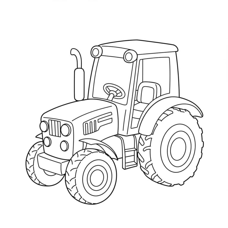 Desenho de tratores para colorir: uma aventura no campo